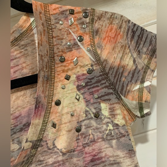 Wrangler Rock 47 | Orange & Pink Patterned Tee - Picture 3 of 5